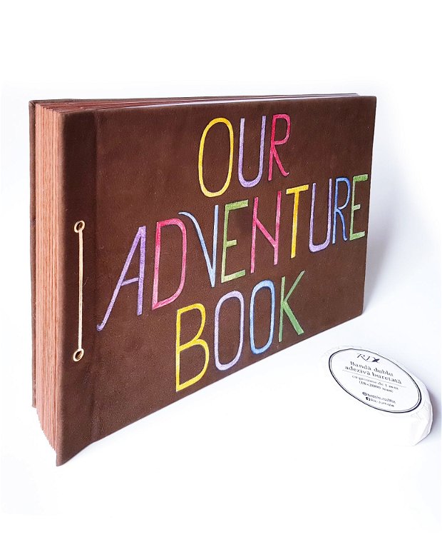 Album Foto (mare) - Our Adventure Book, cu coperta din piele maro