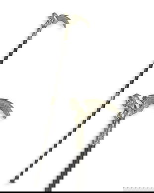 Baston din metal cu maner din aluminiu