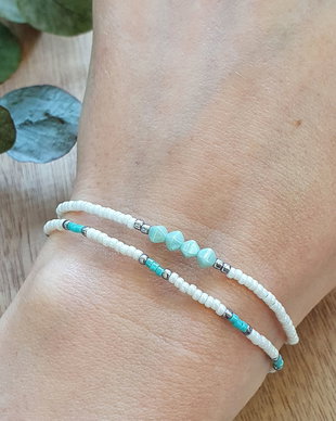 Bratara ajustabila cu margelute ivory, Bijuterii delicate pentru femei