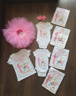 Tricouri personalizate 1 an Unicorni / Fustita Tutu