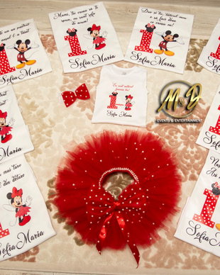 Tricouri personalizate Minnie Mouse (1 an)/ Fustita Tutu