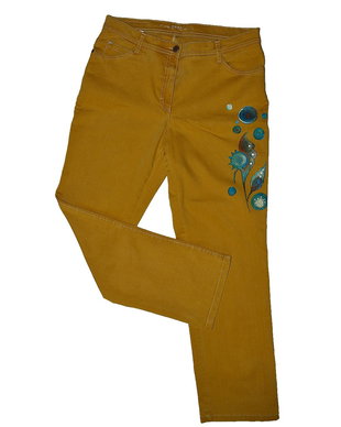 Blugi pictati manual, unicat