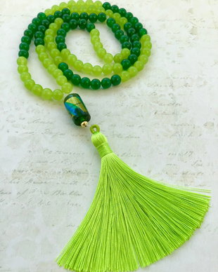 MALA Jad verde & Jad peridot