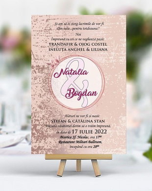 Invitatie nunta Glitter Pink