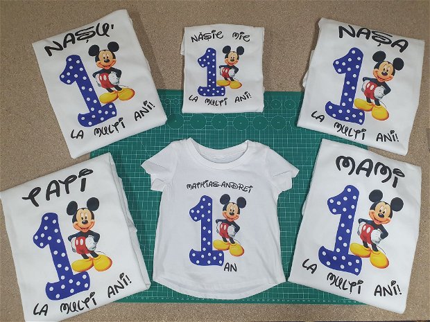 Tricouri personalizate mot 1 an Mickey Mouse