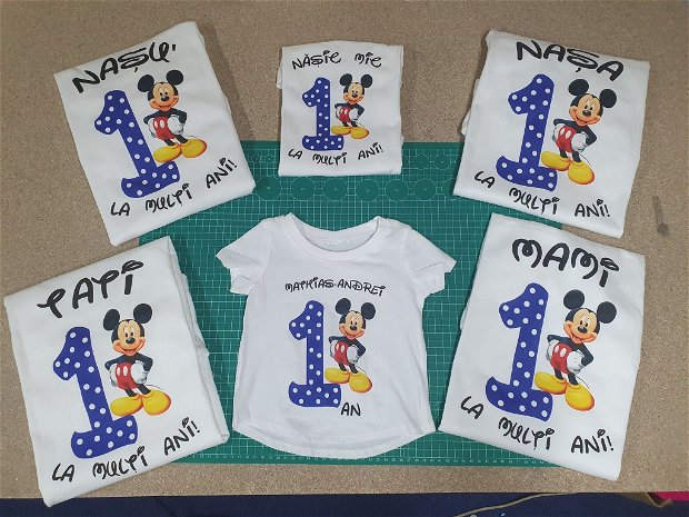 Tricouri personalizate mot 1 an Mickey Mouse