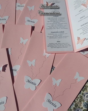 Meniu botez / nunta tematica fluturi