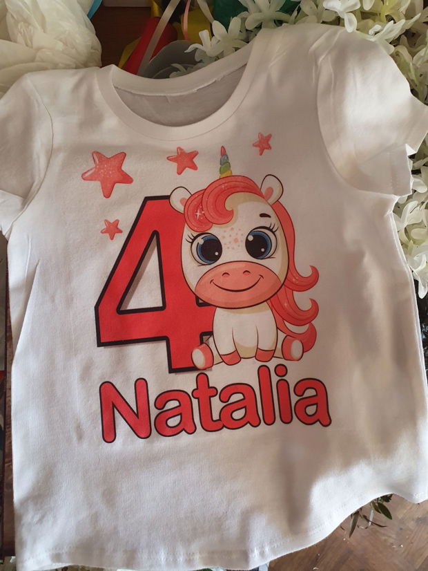 Tricou 4 ani Unicorni Fetita