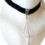 chocker piele cu lacrima de cristale