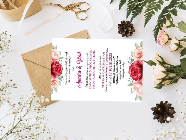 Invitatii nunta - Rose Flower