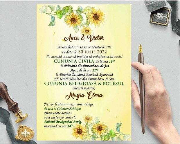 Invitatie nunta Floarea Soarelui