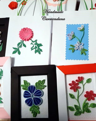 Tablouri quilling si pungute personalizate