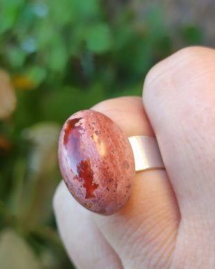 Inel din argint 925 si  opal de foc mexican