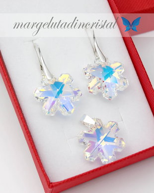 Set Swarovski - Fulg de nea / Argint 925