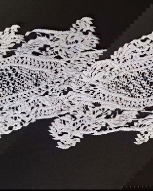 mileu oval crosetat tehnica makrame ivoire