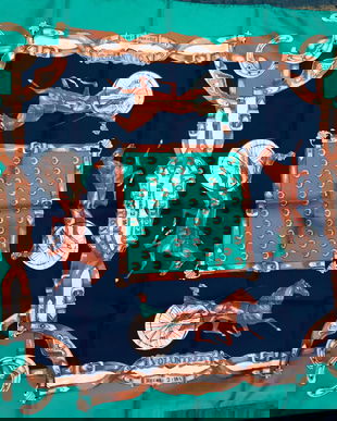 Esarfa print hipic, semnata