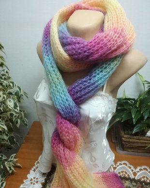 Fular curcubeu pastelat