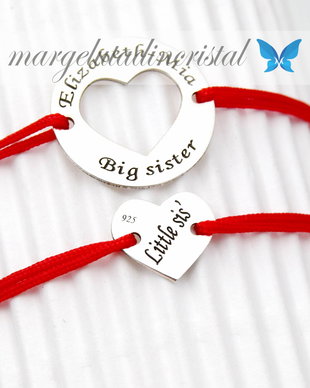 Set bratari personalizate / Big sis / Little sis  / Argint 925