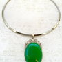 Colier pandant agata verde