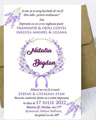 Invitatii nunta - Lavender