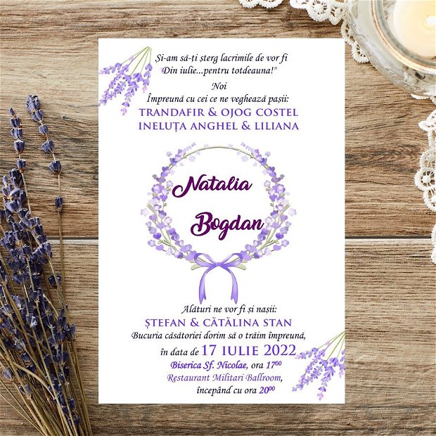 Invitatii nunta - Lavender