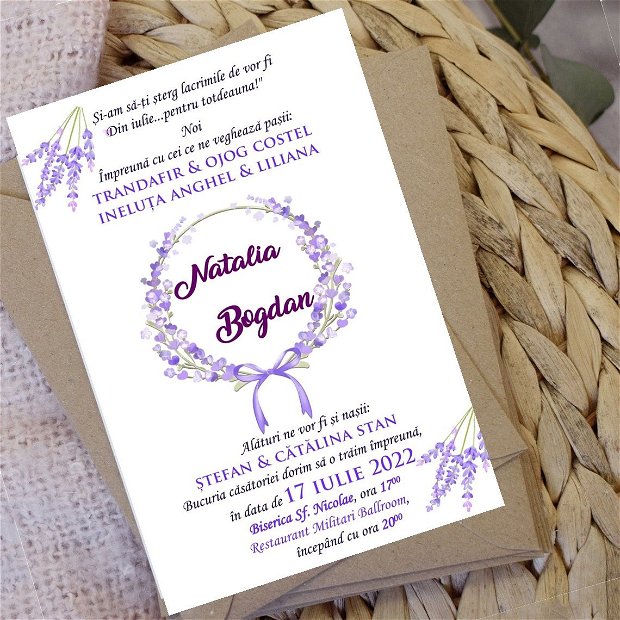 Invitatii nunta - Lavender