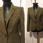 ZARA SACOU STOFA LANA TARTAN CU COTIERE