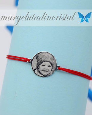 Bratara reglabila / Banut/Charm 1,4 Cm / Portret / Argint 925