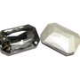 Cabochon din sticla, octogonal, 18x13 mm, gri
