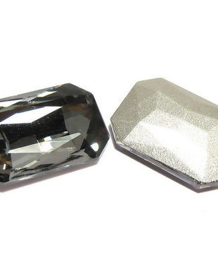 Cabochon din sticla, octogonal, 18x13 mm, gri