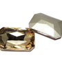 Cabochon din sticla, octogonal, 18x13 mm, bronze shade