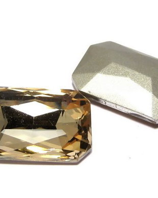 Cabochon din sticla, octogonal, 18x13 mm, bronze shade
