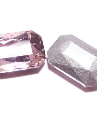 Cabochon din sticla, octogonal, 18x13 mm, light ametist