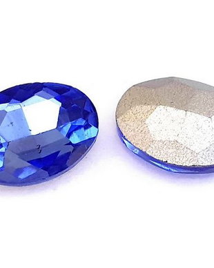 Cabochon din sticla, oval, 14x10 mm, light safir