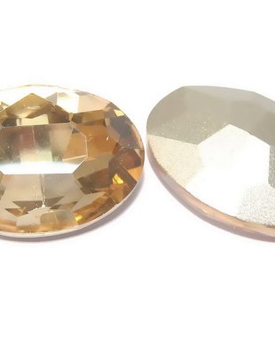Cabochon din sticla, oval, 14x10 mm, golden shade