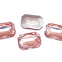Cabochon din sticla, octogonal, 27x18 mm, somon