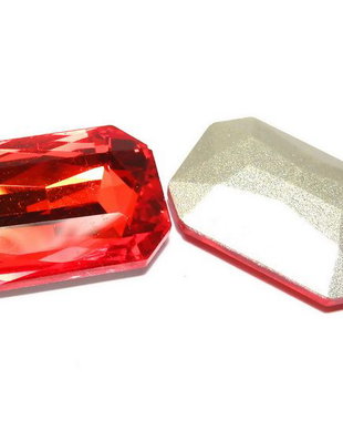 Cabochon din sticla, octogonal, 14x10 mm, siam