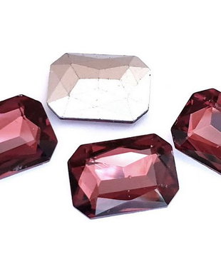 Cabochon din sticla, octogonal, 14x10 mm, antic pink