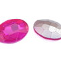Cabochon din sticla, oval, 14x10 mm, fuchsia