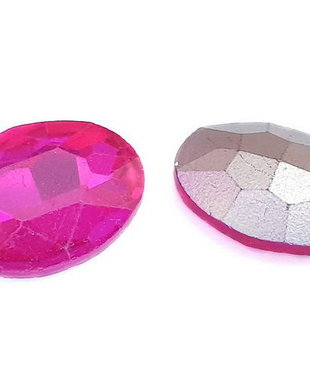 Cabochon din sticla, oval, 14x10 mm, fuchsia