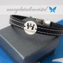 Bratara Piele Naturala personalizata / Familie / Te iubim tati / Argint 925