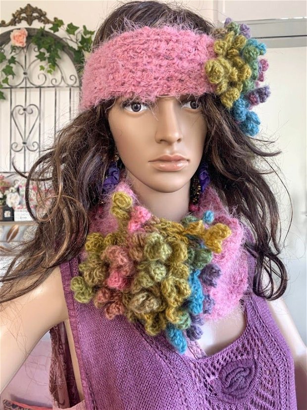 Guler tricotat/crosetat Bouquet