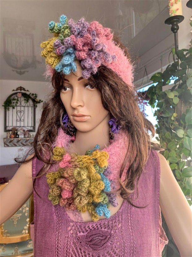 Guler tricotat/crosetat Bouquet