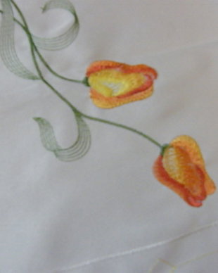 Mileu cu broderie lalele 43 cm