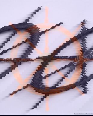 Carma mare vapor din lemn cu decoratiuni din alama masiva