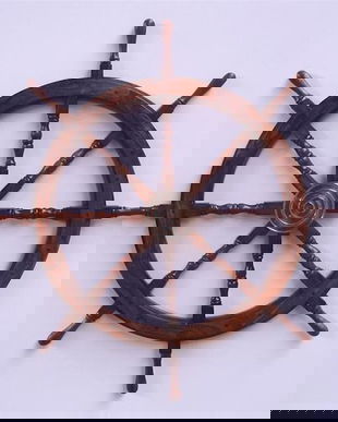 Carma mare vapor din lemn cu decoratiuni din alama masiva