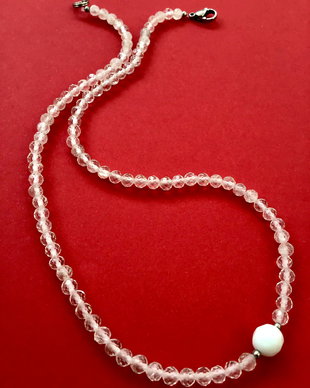 Colier CHOKER topaz alb