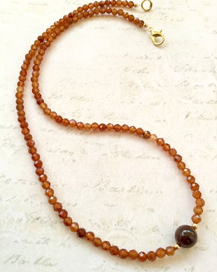 Colier CHOKER granat orange