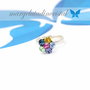 Inel Swarovski / Chaton Flower / Argint 925