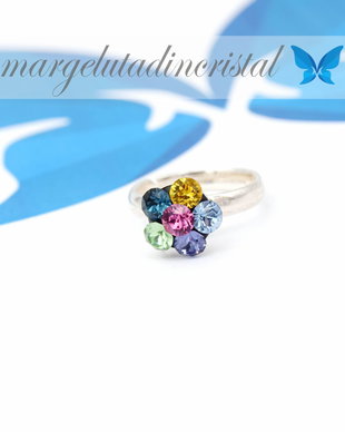 Inel Swarovski / Chaton Flower / Argint 925